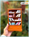 Miniature Wooden Bookshelf with Books - Model 2- (More than 40 Books)