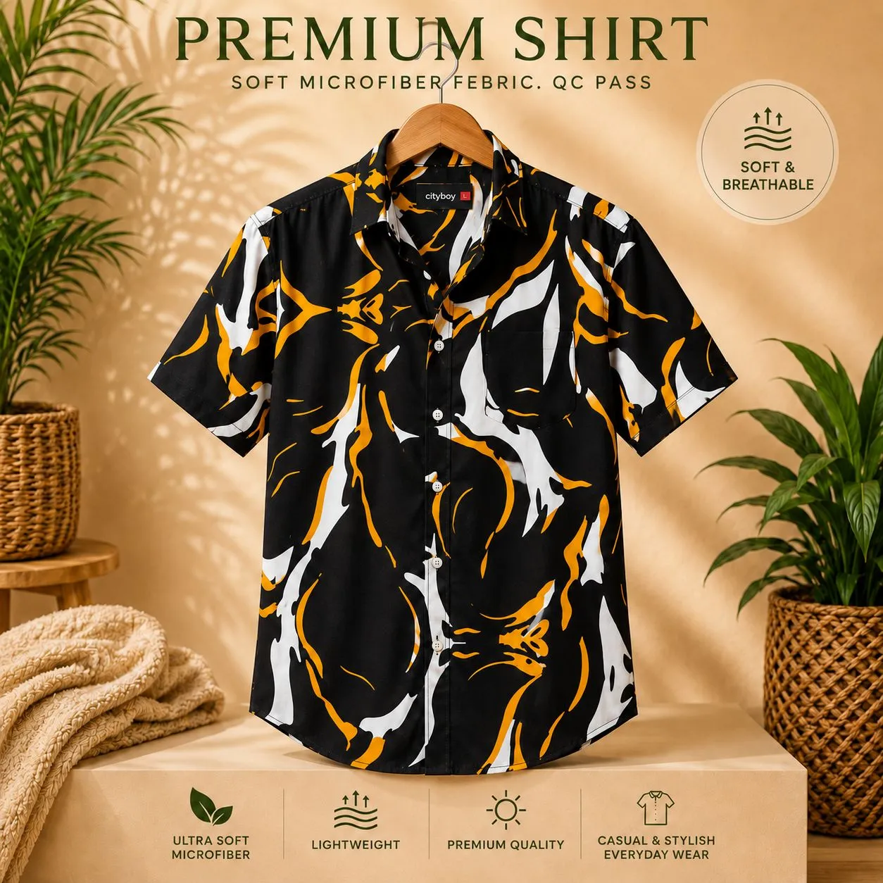 Premium Half Sleeve Printed Shirt For Men — SH-708